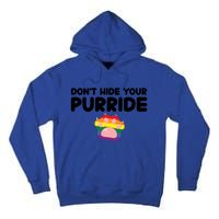 DonT Hide Your Pride Funny Gift Pride Ally Cat Purride Gift Tall Hoodie