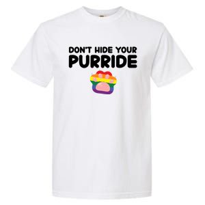 DonT Hide Your Pride Funny Gift Pride Ally Cat Purride Gift Garment-Dyed Heavyweight T-Shirt