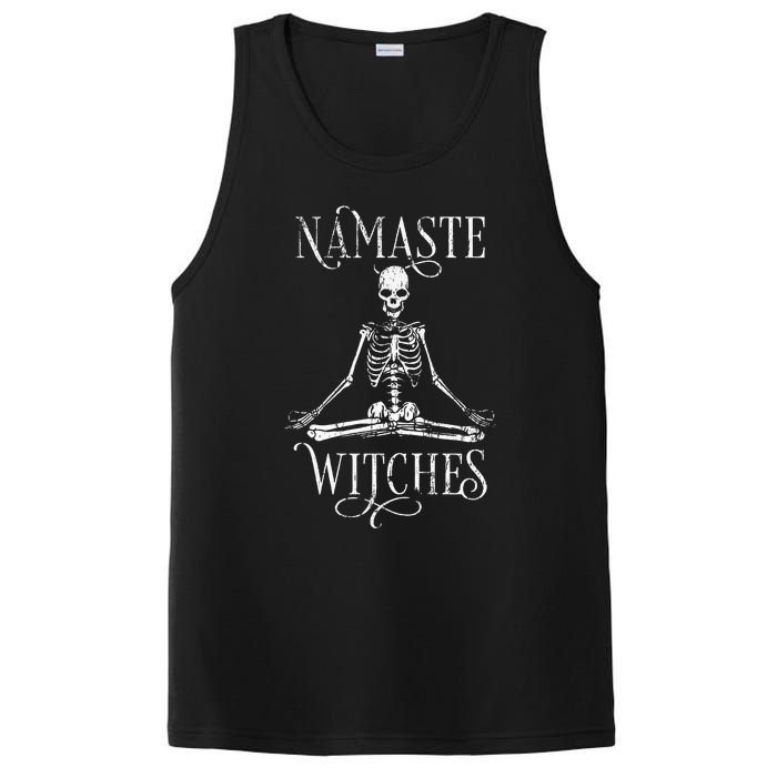 Distressed Halloween Yoga Skeleton Namaste Witches PosiCharge Competitor Tank