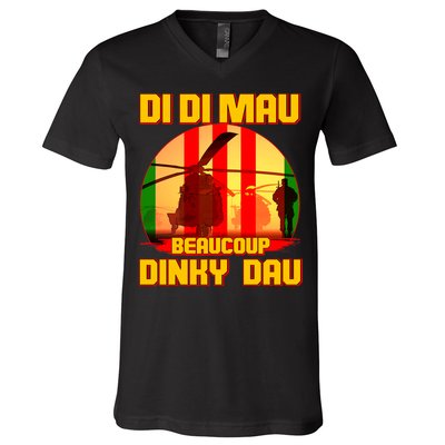 DI DI MAU Beaucoup Dinky Dau Vietnam Vet V-Neck T-Shirt