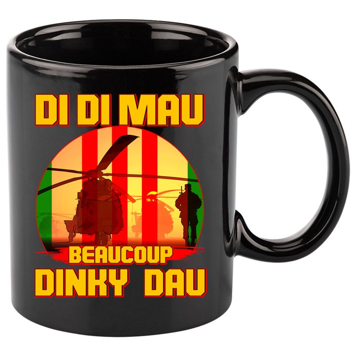 DI DI MAU Beaucoup Dinky Dau Vietnam Vet 11oz C Handle Ceramic Mug