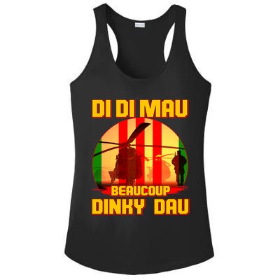 DI DI MAU Beaucoup Dinky Dau Vietnam Vet Ladies PosiCharge Competitor Racerback Tank