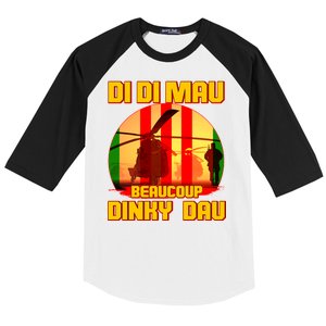 DI DI MAU Beaucoup Dinky Dau Vietnam Vet Baseball Sleeve Shirt