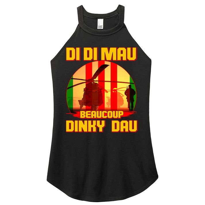 DI DI MAU Beaucoup Dinky Dau Vietnam Vet Women's Perfect Tri Rocker Tank
