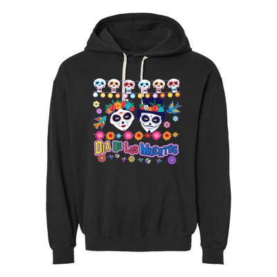 Dia De Los Muertos  Day of the Dead Garment-Dyed Fleece Hoodie