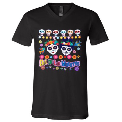 Dia De Los Muertos  Day of the Dead V-Neck T-Shirt