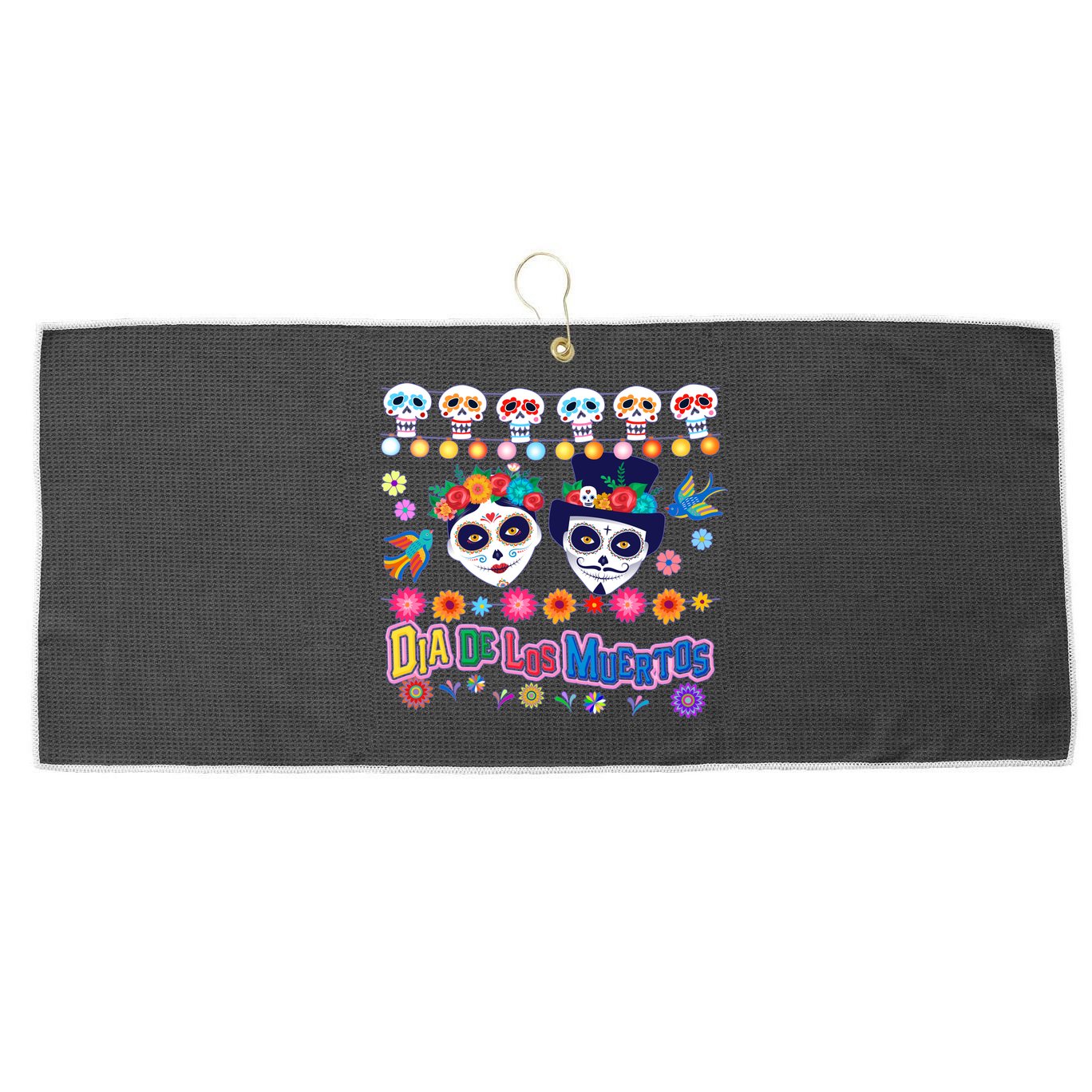Dia De Los Muertos  Day of the Dead Large Microfiber Waffle Golf Towel