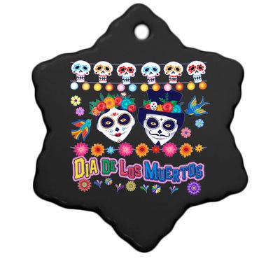 Dia De Los Muertos  Day of the Dead Ceramic Star Ornament