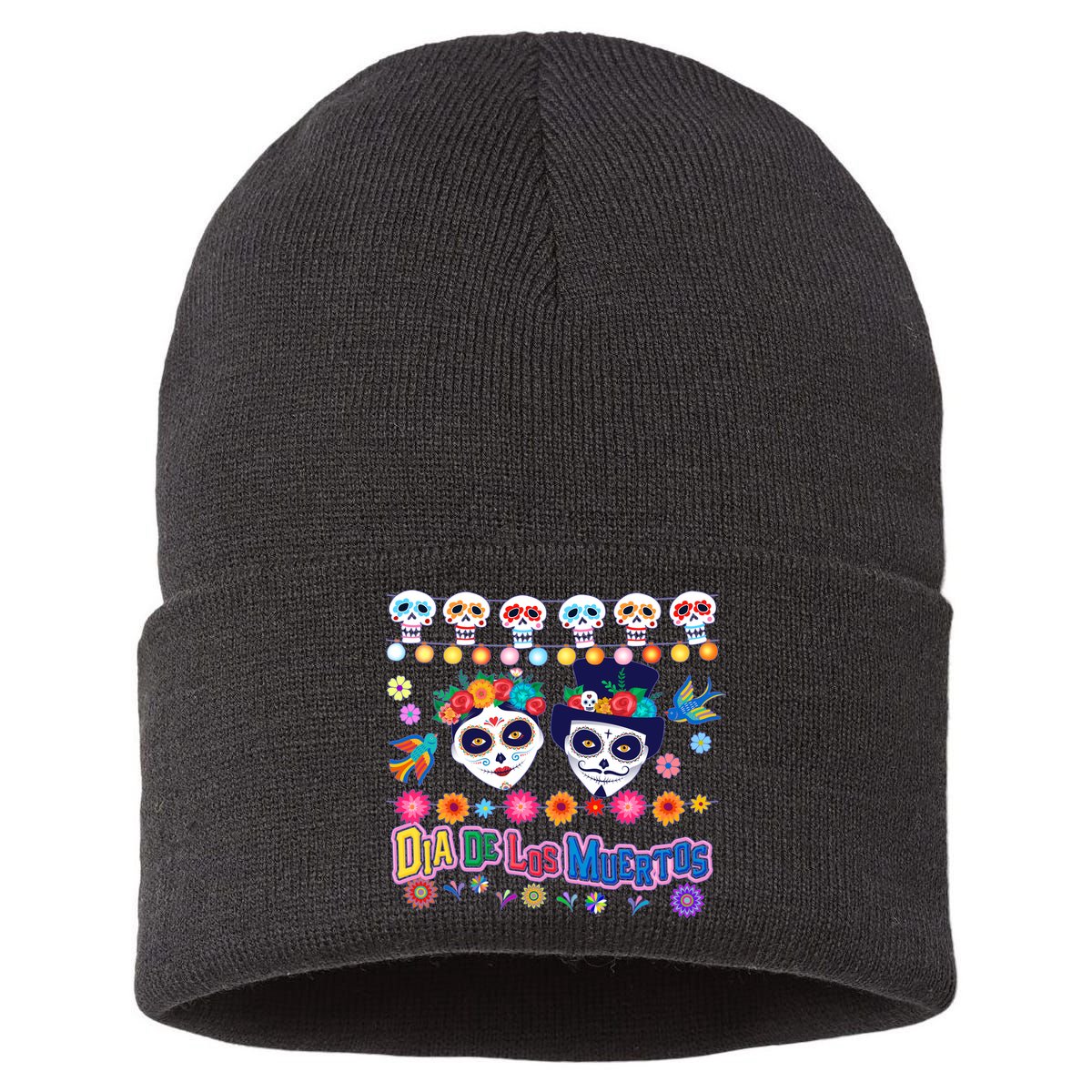 Dia De Los Muertos  Day of the Dead Sustainable Knit Beanie