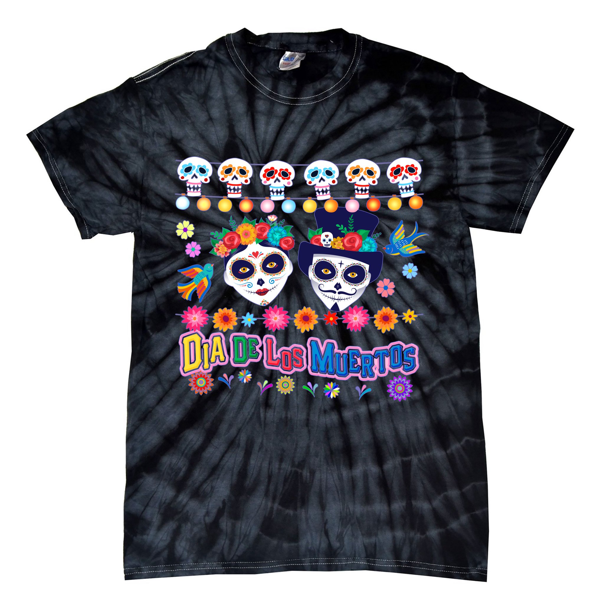 Dia De Los Muertos  Day of the Dead Tie-Dye T-Shirt