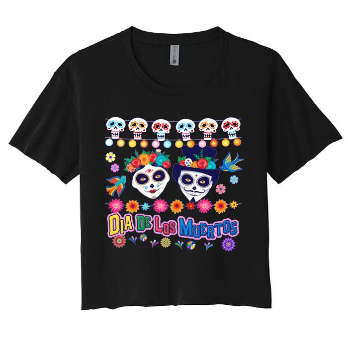 Dia De Los Muertos  Day of the Dead Women's Crop Top Tee