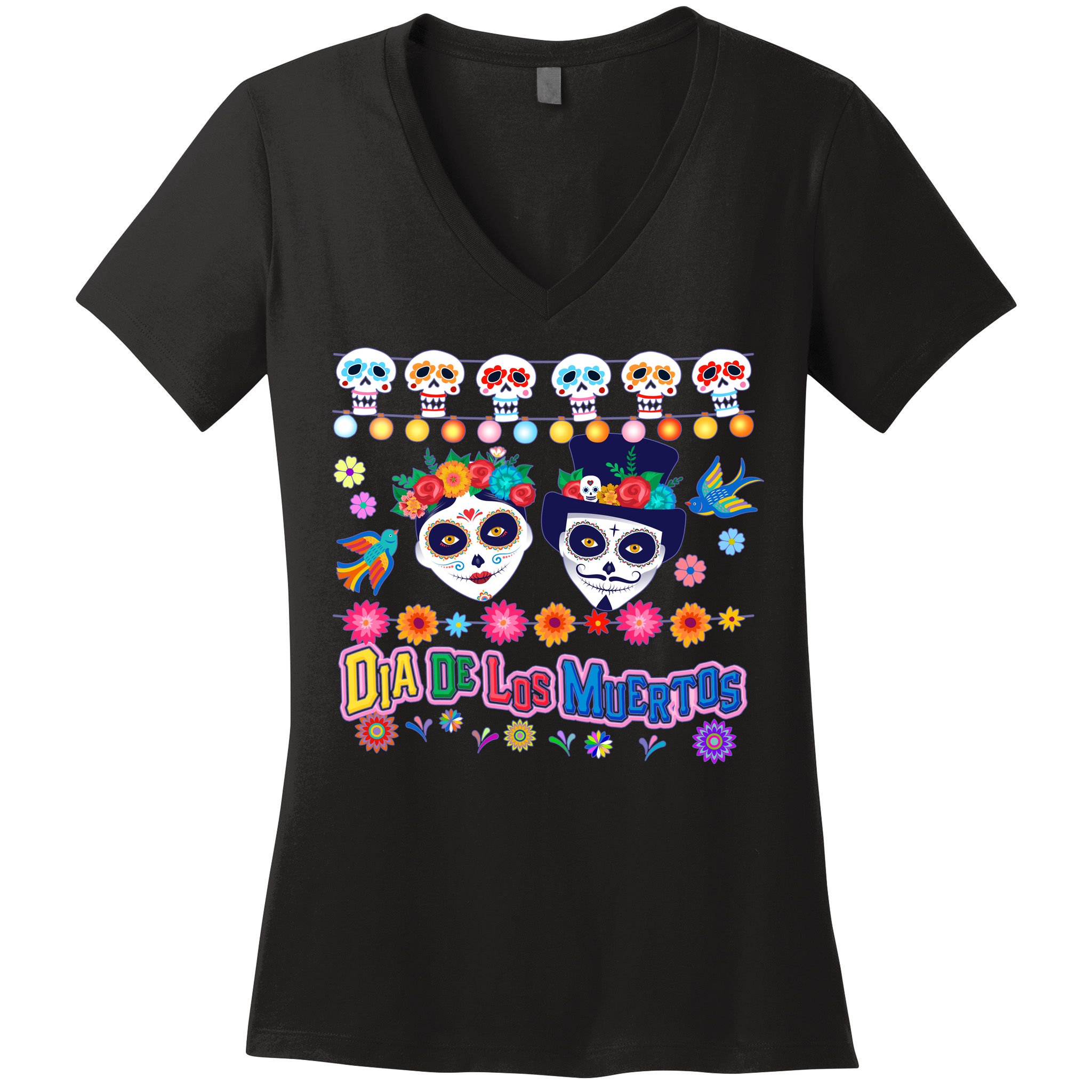 Dia De Los Muertos  Day of the Dead Women's V-Neck T-Shirt