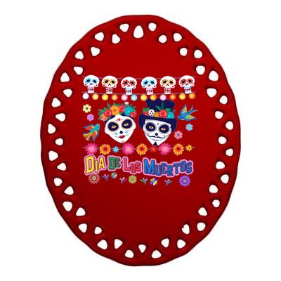 Dia De Los Muertos  Day of the Dead Ceramic Oval Ornament