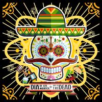 Dia De Los Muertos Day of the Dead Sugar Skull Stripe Pom Pom Beanie