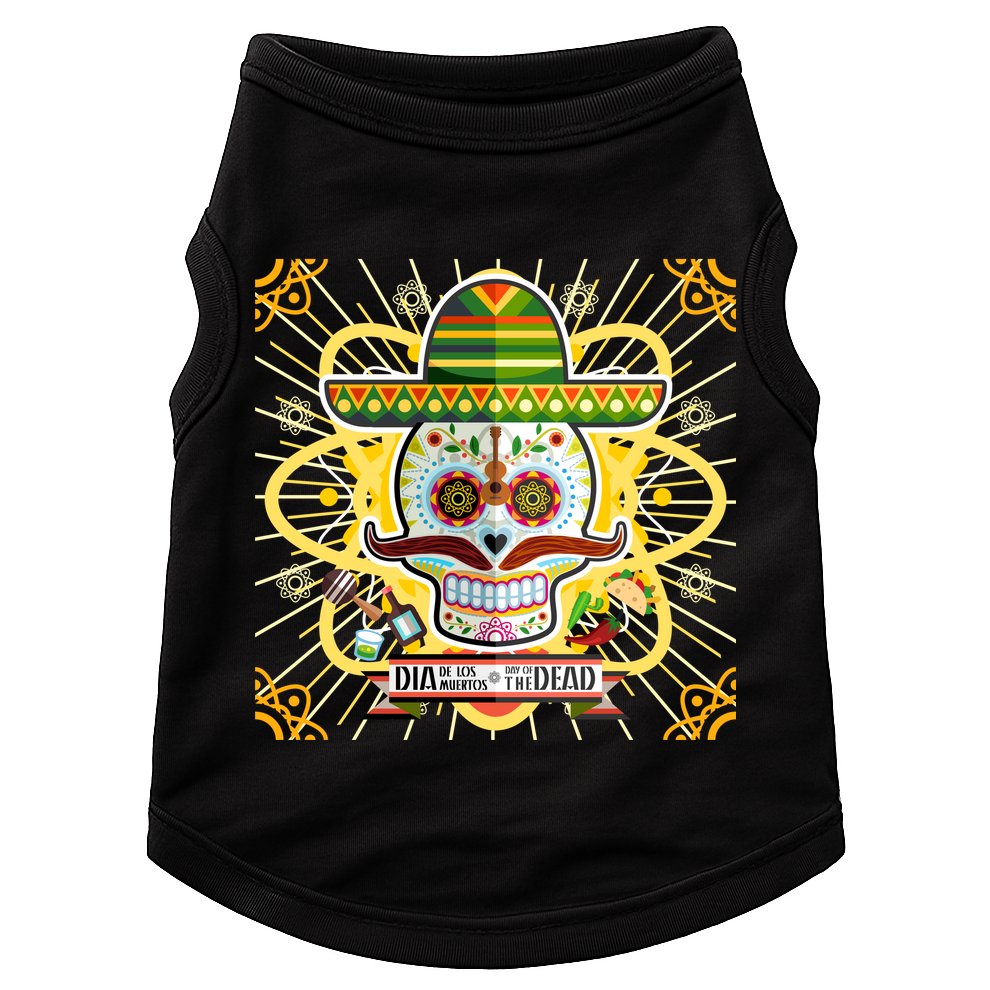 Dia De Los Muertos Day of the Dead Sugar Skull Doggie Tank
