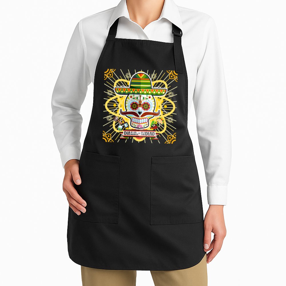 Dia De Los Muertos Day of the Dead Sugar Skull Apron