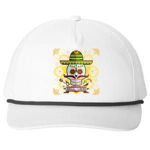 Dia De Los Muertos Day of the Dead Sugar Skull Snapback Five-Panel Rope Hat