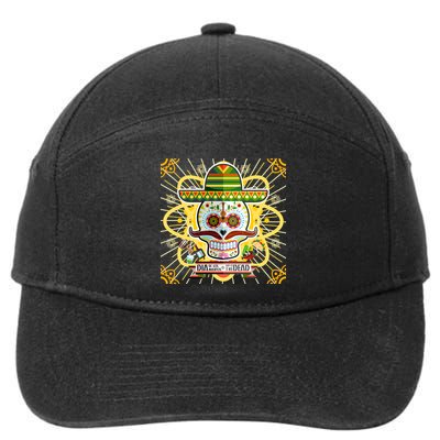 Dia De Los Muertos Day of the Dead Sugar Skull 7-Panel Snapback Hat