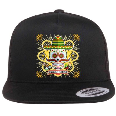 Dia De Los Muertos Day of the Dead Sugar Skull Flatbill Hat