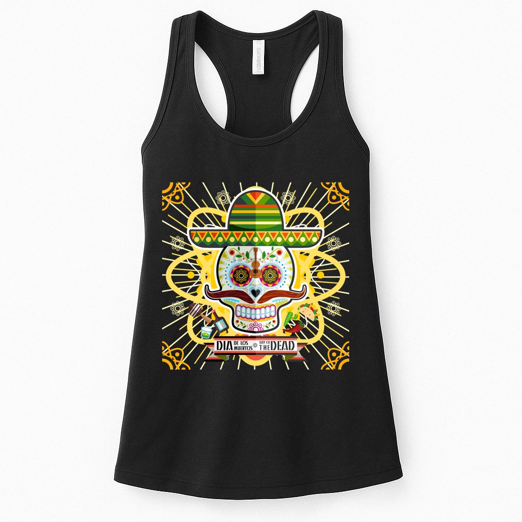 Dia De Los Muertos Day of the Dead Sugar Skull Womens Tank Top
