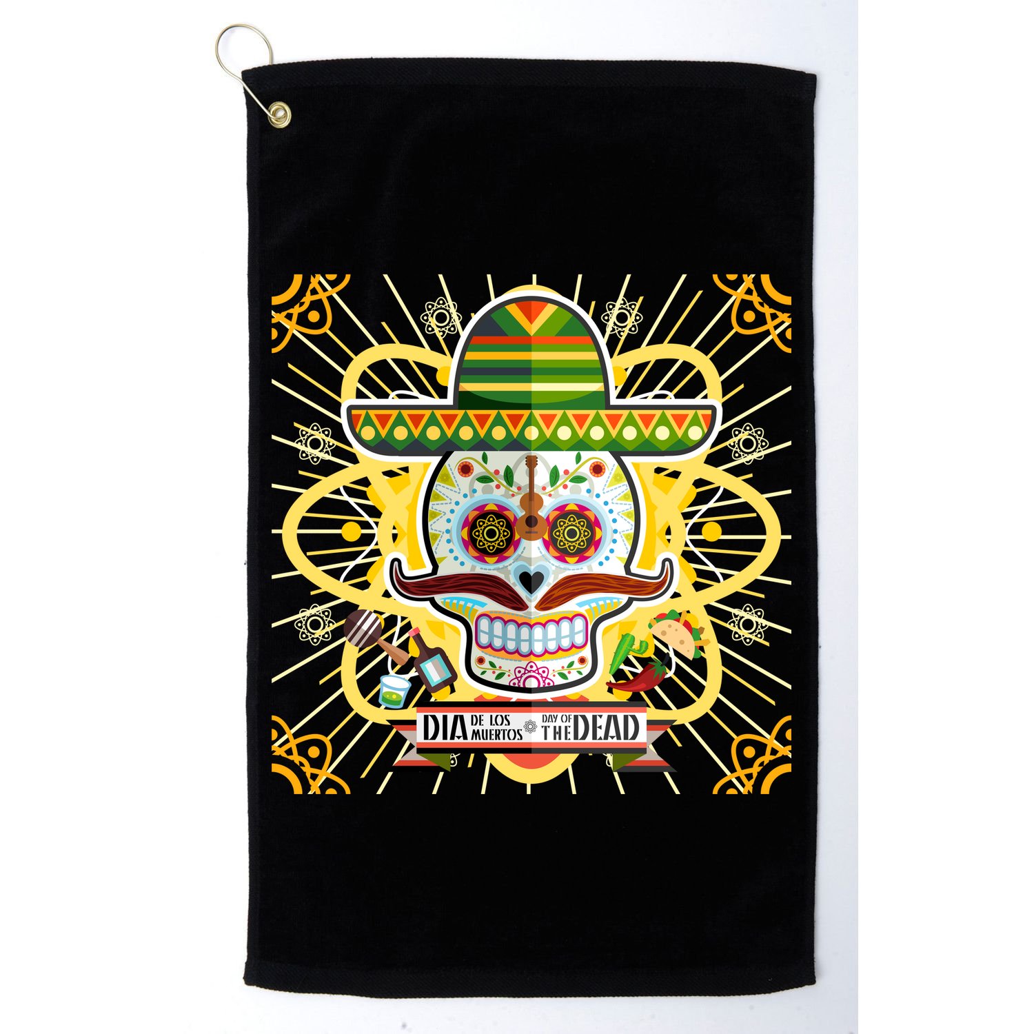 Dia De Los Muertos Day of the Dead Sugar Skull Golf Towel