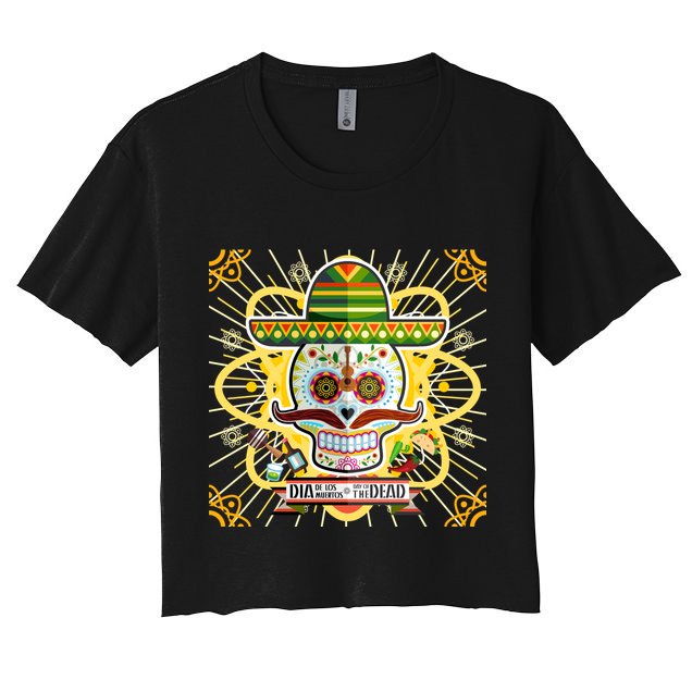 Dia De Los Muertos Day of the Dead Sugar Skull Crop Top