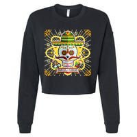 Dia De Los Muertos Day of the Dead Sugar Skull Cropped Pullover Crew