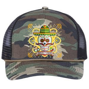 Dia De Los Muertos Day of the Dead Sugar Skull Retro Rope Trucker Hat Cap