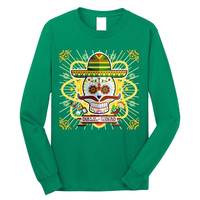 Dia De Los Muertos Day of the Dead Sugar Skull Long Sleeve Shirt
