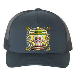 Dia De Los Muertos Day of the Dead Sugar Skull Yupoong Adult 5-Panel Trucker Hat