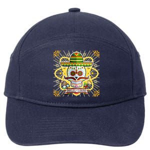 Dia De Los Muertos Day of the Dead Sugar Skull 7-Panel Snapback Hat