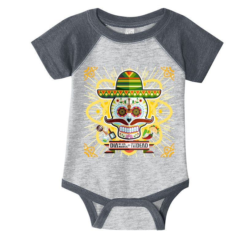 Dia De Los Muertos Day of the Dead Sugar Skull Infant Baby Jersey Bodysuit