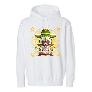 Dia De Los Muertos Day of the Dead Sugar Skull Garment-Dyed Fleece Hoodie