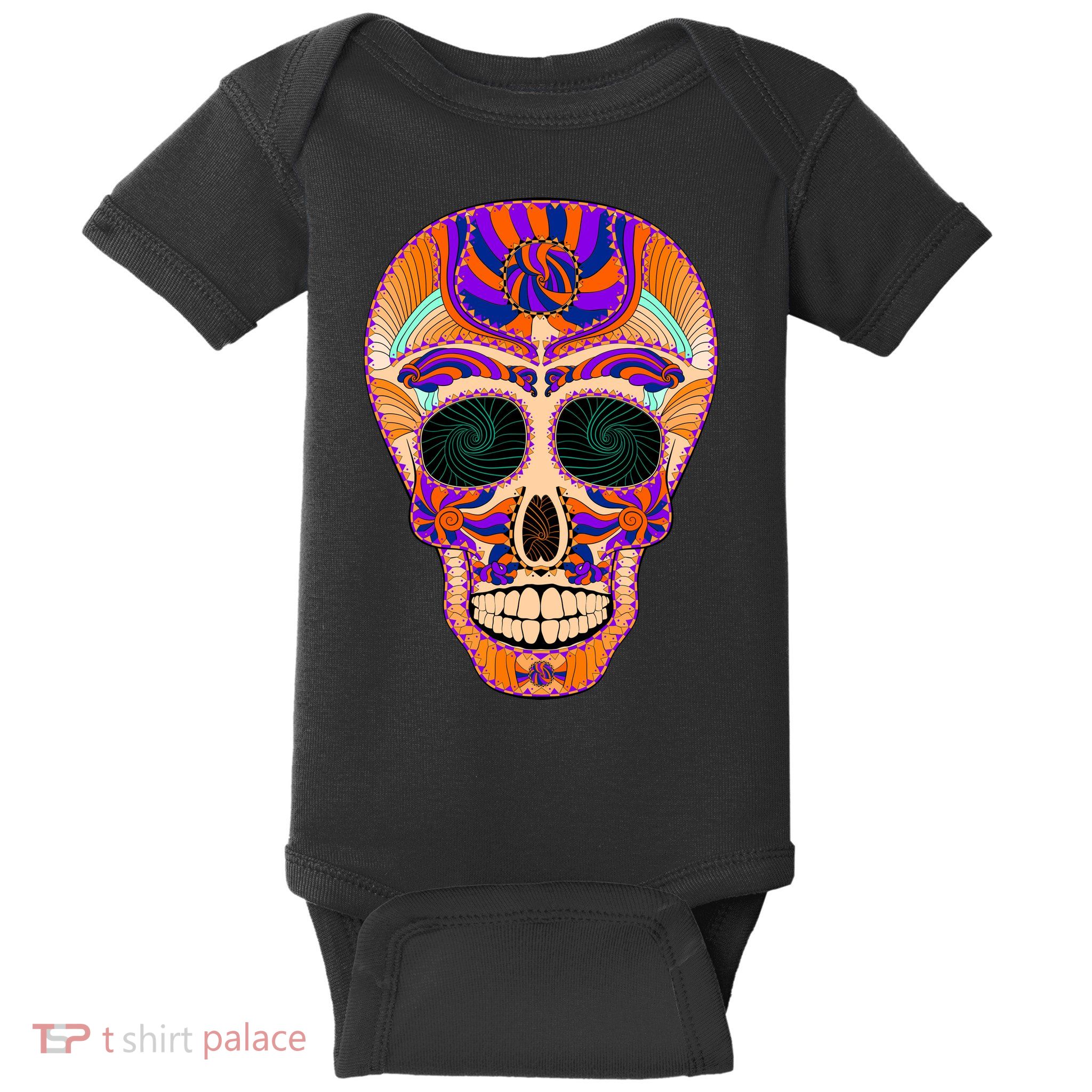 Dia de Muertos Mexican Skull Baby Bodysuit