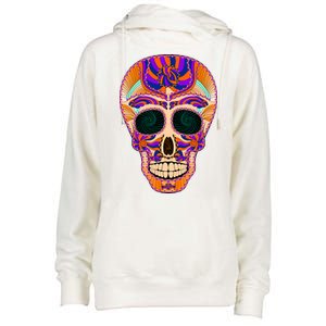 Dia de Muertos Mexican Skull Womens Funnel Neck Pullover Hood