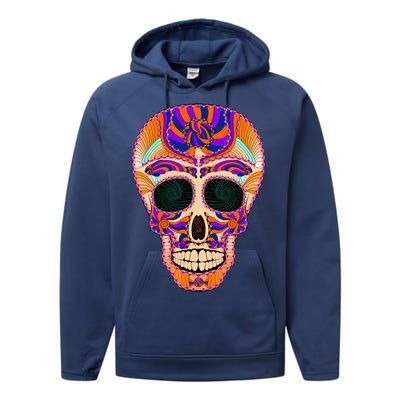 Dia de Muertos Mexican Skull Performance Fleece Hoodie