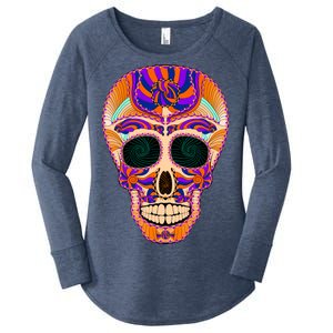 Dia de Muertos Mexican Skull Women's Perfect Tri Tunic Long Sleeve Shirt