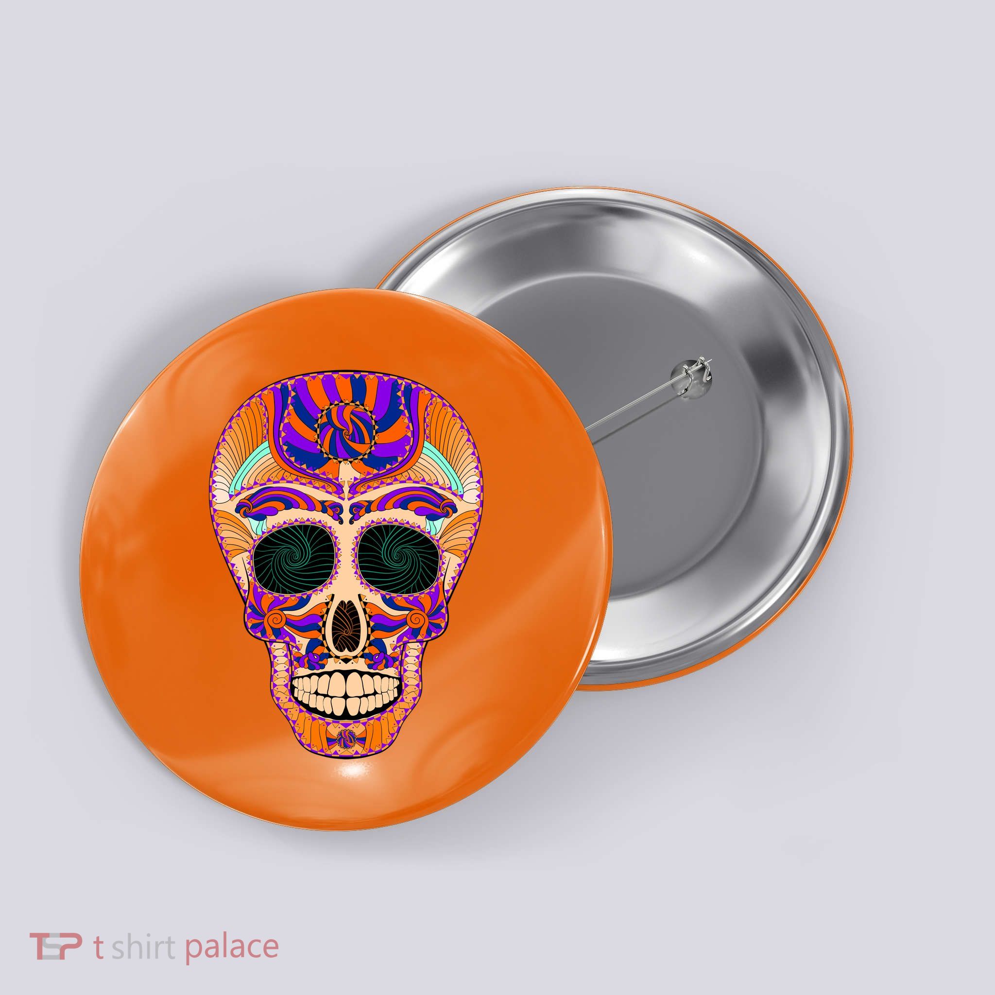 Dia de Muertos Mexican Skull Button