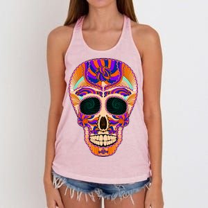 Dia de Muertos Mexican Skull Women's Knotted Racerback Tank