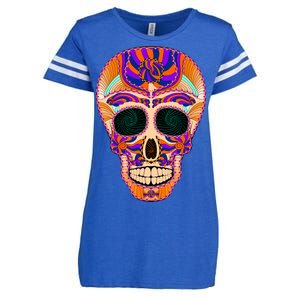 Dia de Muertos Mexican Skull Enza Ladies Jersey Football T-Shirt