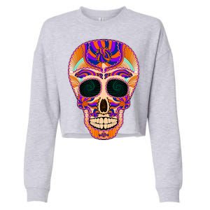 Dia de Muertos Mexican Skull Cropped Pullover Crew