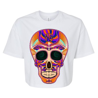 Dia de Muertos Mexican Skull Bella+Canvas Jersey Crop Tee