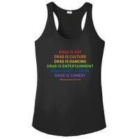 Drag Is Art Drag Is Culture Drag Is Not A Crime LGBT Pride Ladies PosiCharge Competitor Racerback Tank