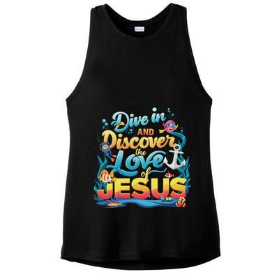Dive In And Discover The Love Of Jesus Scuba Diving Vbs 2024 Ladies PosiCharge Tri-Blend Wicking Tank