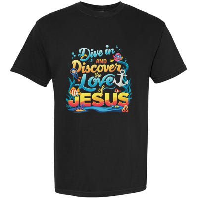 Dive In And Discover The Love Of Jesus Scuba Diving Vbs 2024 Garment-Dyed Heavyweight T-Shirt