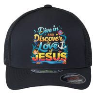 Dive In And Discover The Love Of Jesus Scuba Diving Vbs 2024 Flexfit Unipanel Trucker Cap