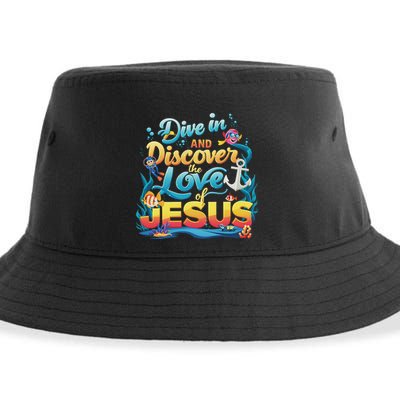 Dive In And Discover The Love Of Jesus Scuba Diving Vbs 2024 Sustainable Bucket Hat