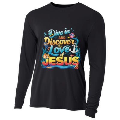 Dive In And Discover The Love Of Jesus Scuba Diving Vbs 2024 Cooling Performance Long Sleeve Crew