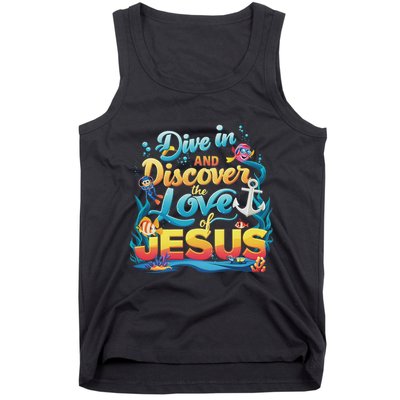 Dive In And Discover The Love Of Jesus Scuba Diving Vbs 2024 Tank Top