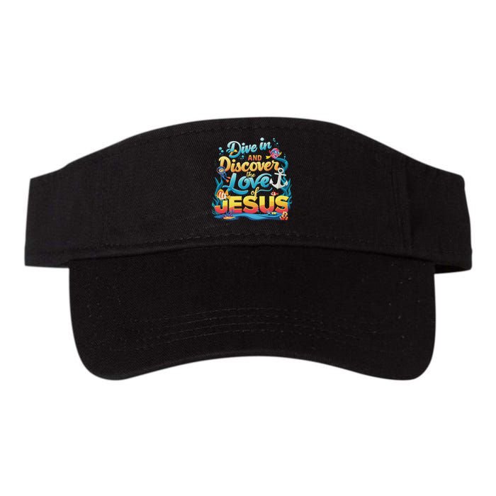 Dive In And Discover The Love Of Jesus Scuba Diving Vbs 2024 Valucap Bio-Washed Visor